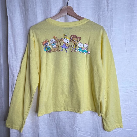 Nickelodeon Rugrats Susie Carmichael Yellow Crop Long Sleeve Tee Shirt Top 90s - Picture 8 of 8